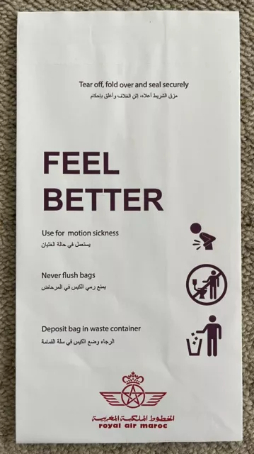 Air Sickness Bag / Spuckbeutel Royal Air Maroc