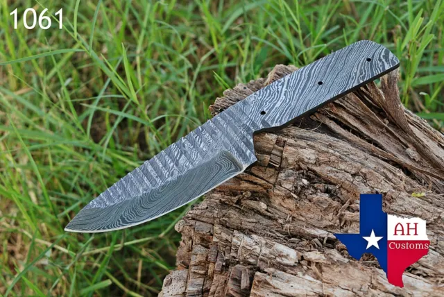 Custom Hand Forged Damascus Steel Hunting Blank Blade Knife Full Tang Ah-1061