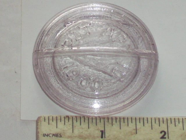 Light Amethyst purple tint emboss inside printed Pat Apr. 10, 1900 glass fruit