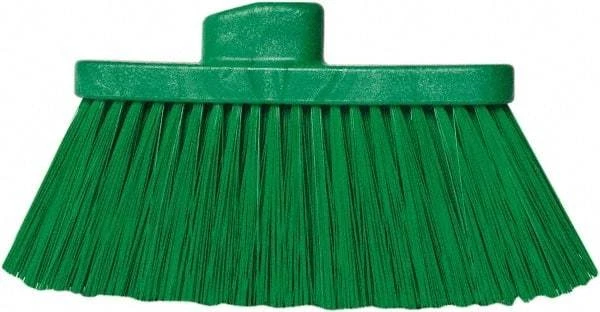 PRO-SOURCE 10" Wide, Green Polypropylene Bristles, Angled Broom Threaded Hand...