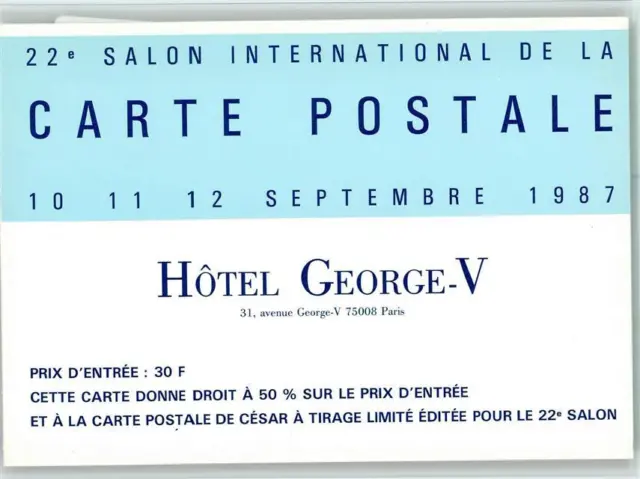 10512756 - Paris 22. Salon Int. de la Carte Postale 1987 - Hotel George AK AK -