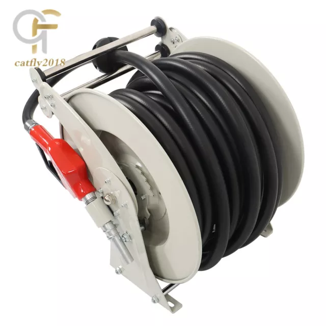 Auto Fueling Nozzle Fuel Hose Reel Retractable Diesel Hose Reel 3/4" × 66'