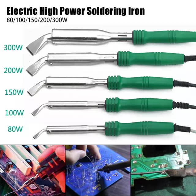 80/100/150/200/300W Electric Soldering High Power Iron Chisel Point Copper v*