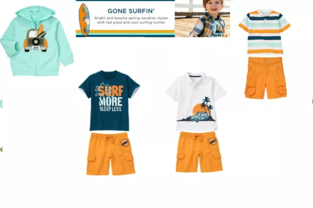 NWT Gymboree Boys Gone Surfin  2 pc Outfits or Sweatshirt Sizes 3T, 3, 4, 3T-4T