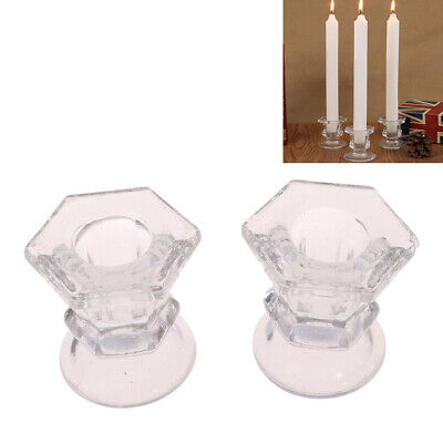 2 piezas Portavelas de vidrio Candelabro de boda Soporte para velas Home De Yh