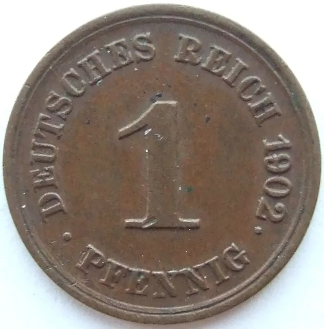 Moneta Reich Tedesco Impero Tedesco 1 Pfennig 1902 G IN Quasi Extremely fine