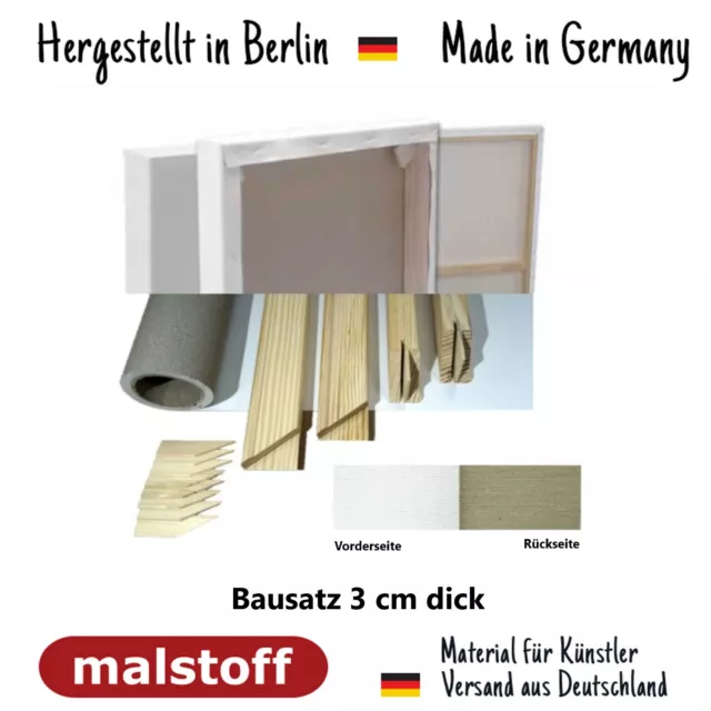 Bausatz 120 x 120 cm Keilrahmen 3 cm dick, PROFI 4,5er Sorte Cen Malstoff