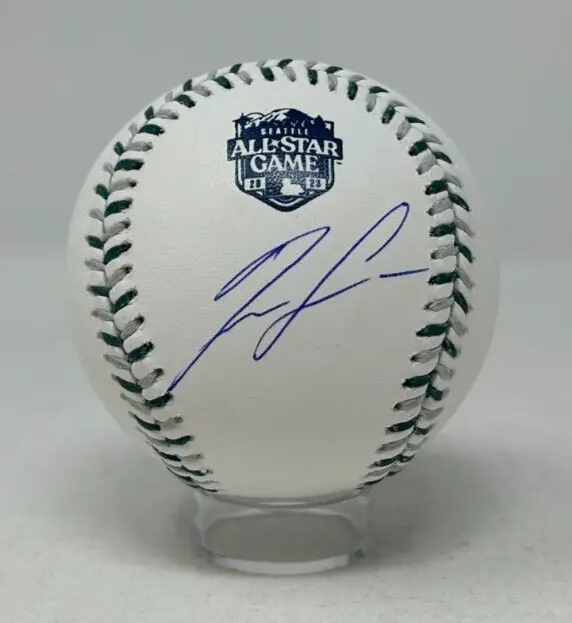 Ronald Acuna Jr Signed Rawlings 2023 All Star Game Logo Baseball BAS 445