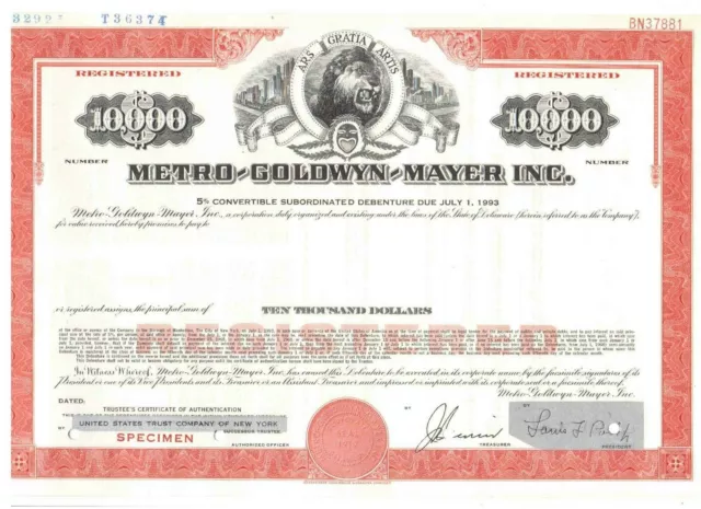 RAR: Metro - Goldwyn - Mayer Inc  10000$ Bond