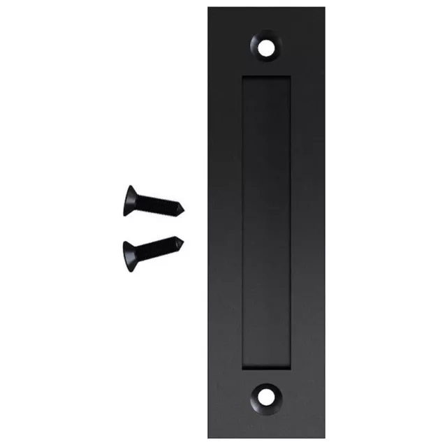 Set Door Handle Sliding Steel 8-3/5'' Accessories Barn Door Black Flat