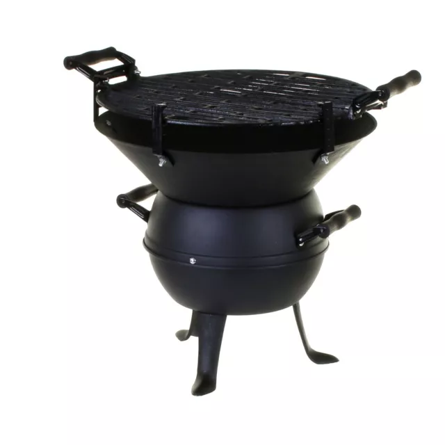 Round Barbeque Cast Iron Outdoor Summer Party Cooking Camping Charcoal Grill BBQ