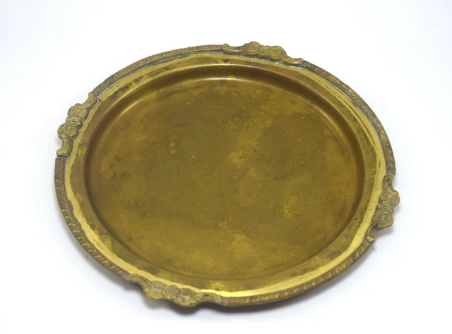 Old Vintage Brass Nice Design Dry Fruit Plate - Indian Kitchen Décor. G26-126