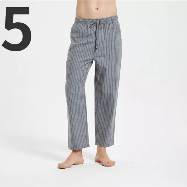 Uomo Coulisse Sciolto Casual Quadri Pigiama da Notte Pantaloni Biancheria