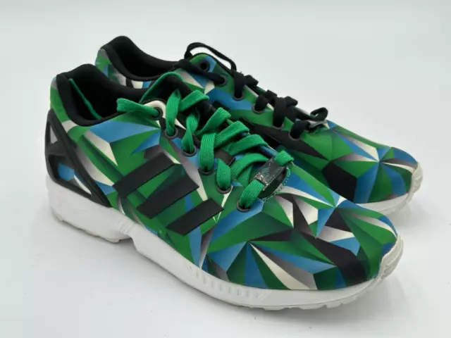 ADIDAS ZX FLUX Classic Black Green Prism Size 8 100 Authentic EUR