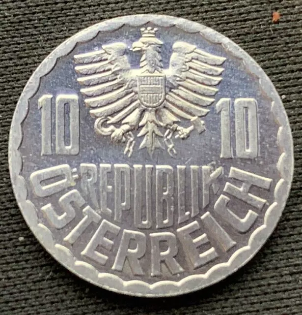 1973 Austria 10 Groschen Coin PROOF  ( Mintage 97K )  Rare World Coin     #N115