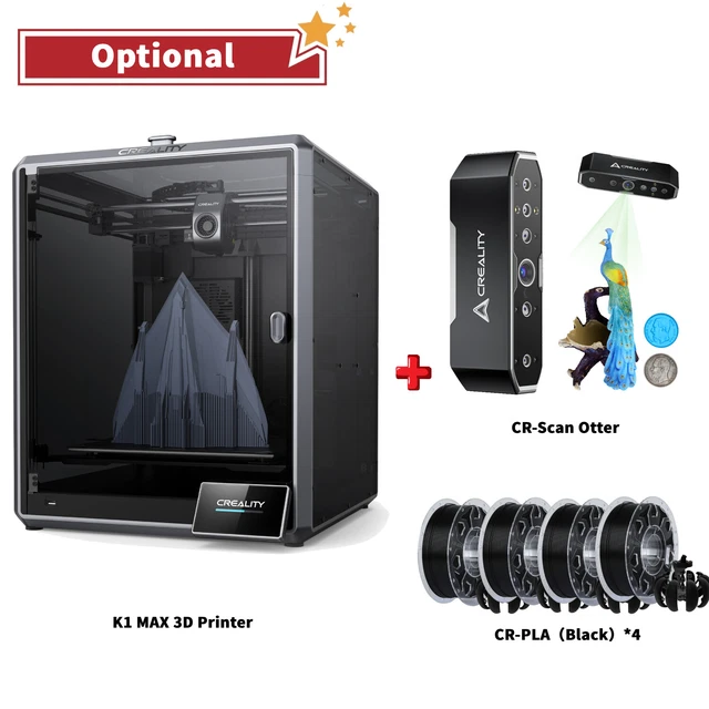 CREALITY K1 MAX 3D Printer & CR-Scan Raptor & CR-PLA 600mm/s High Speed ...