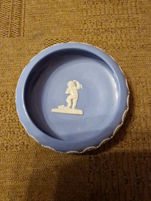 Dudson Hanley England Jaspisware Pin Geschirr Jaspis Cherub & Lorbeer blau