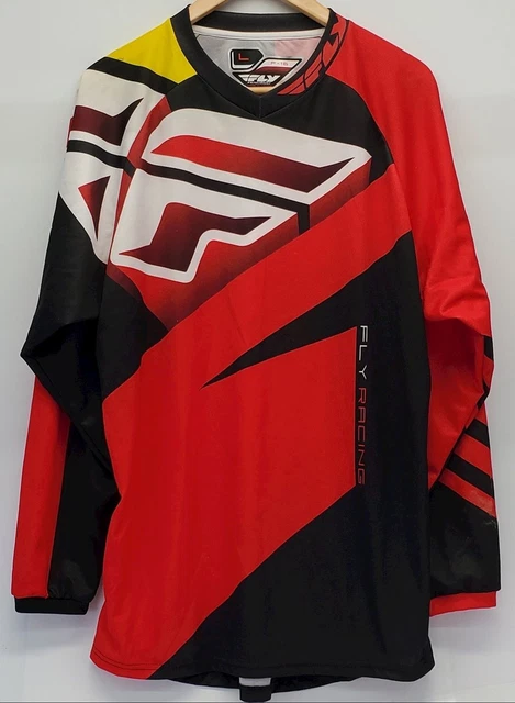 Fly Racing F-16 Men's Red Black Yellow Long Sleeve Moto Jersey Size L