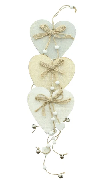 Salvare Set 2x Pendaglio a Cuore " Natura ",3er Decorazione,Haengedeko Con Bell 7
