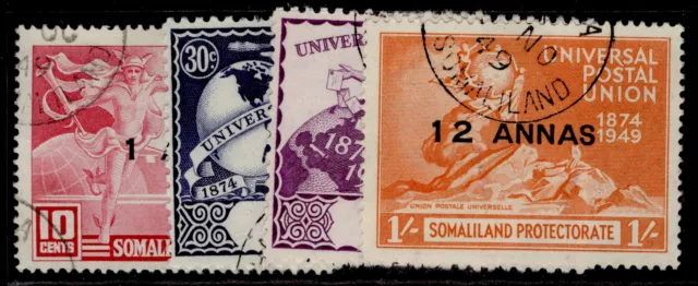 SOMALILAND PROTECTORATE GVI SG121-124, anniversary of UPU set FINE USED. Cat £11