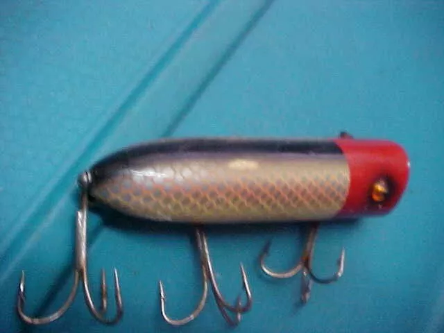 VINTAGE HEDDON LUCKY 13 Old Wood Bass Fishing Lure Glass Eyes $10.00 -  PicClick
