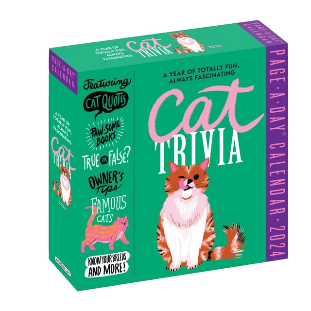 WORKMAN PUBLISHING, Cat Trivia 2024 Desk Calendar 19.20 PicClick