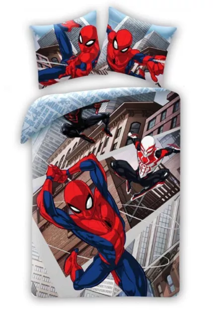 Spiderman Masque Blanc Set Lit Housse de Couette 140x200cm Coton