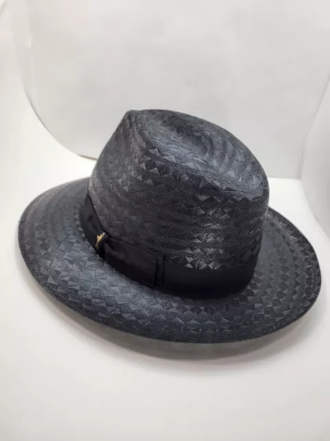 Borsalino Black Baku Lightweight Straw Fedora Made In Italy 2