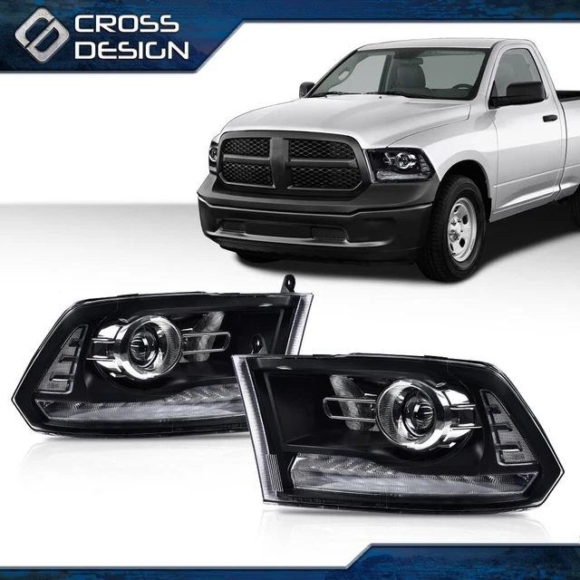Par De Faros Delanteros Proyectores LED Con DRL Para Dodge Ram 1500/2500/3500 2013-2018 (2 Piezas)