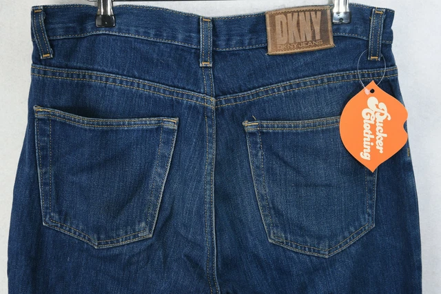 Jeans DKNY da uomo aderenti dritti CHELSEA mosca con bottoni DONNA KAREN W34 L34 P79