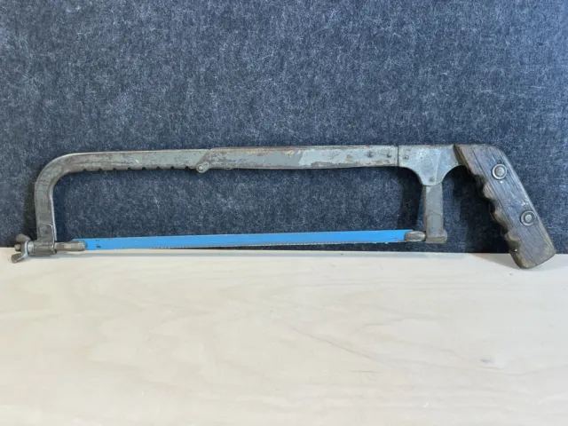 Antique Hacksaw Vintage Old Tool Wooden Handle Saw
