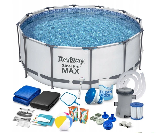 Bestway 56595 Schwimmbecken Frame Pool Steel Pro MAX Pumpe Set 427 x 84 cm