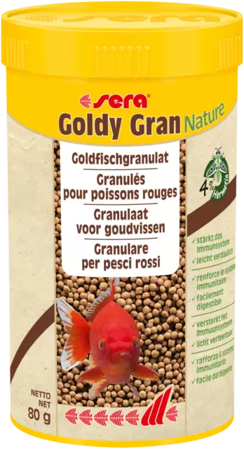 Sera goldy gran Nature 1000ml - Hauptfutter schwimmendes Granulat für Goldfische