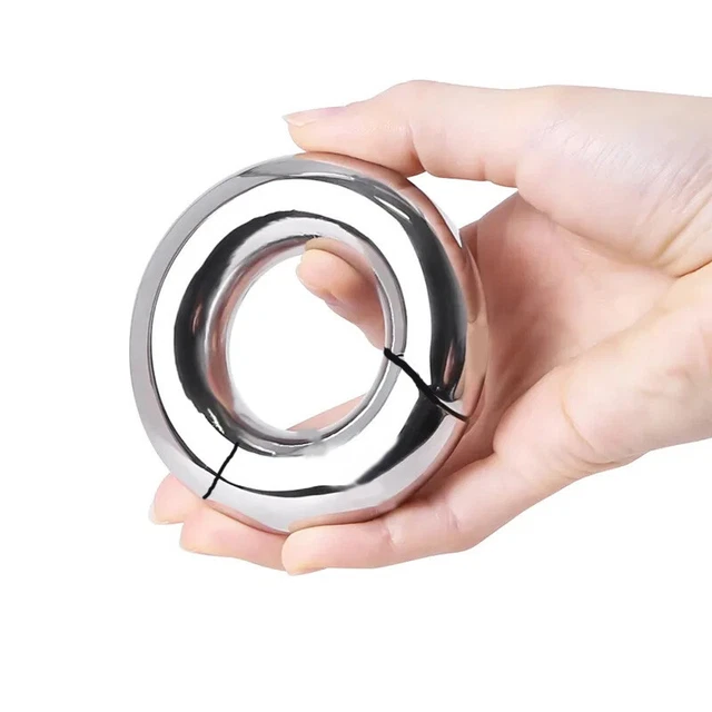 Magnetic Ball Stretcher Weight Male - Metal Ball Stretcher Ring In 5 Sizes, Silver Ball Weights - Foto 9