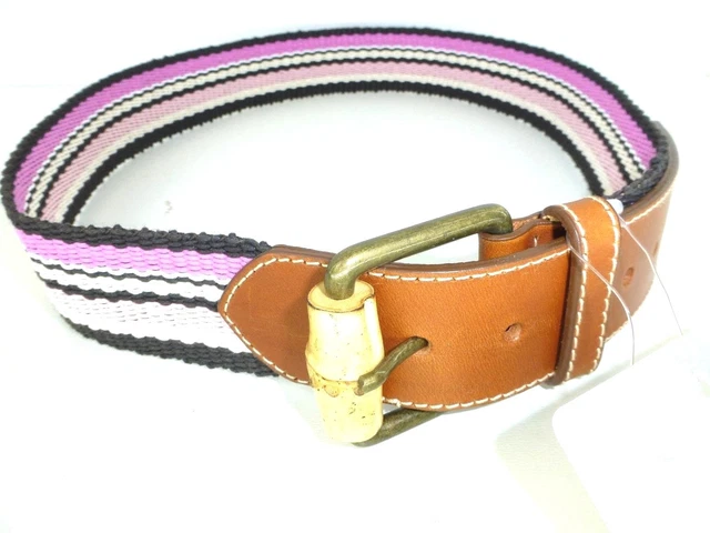 Bogner Femmes Ceinture Taille 85 Cuir Bambou Boucle Bande de Valise Np 89 Neuf
