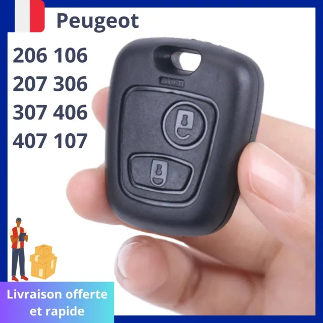 Coque Clé Peugeot 206 Vierge Compatible 106 107 207 306 307 2 Boutons Sans  Lame