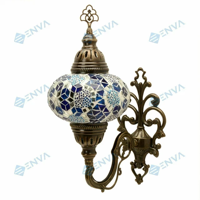 Lampe applique murale Turque en mosaïque Marocaine multicolore Tiffany grande