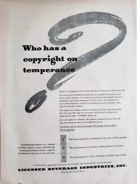 Liquor Board LBI LBC 1948 Vintage Print Ad Ephemera Art Decor Temperance