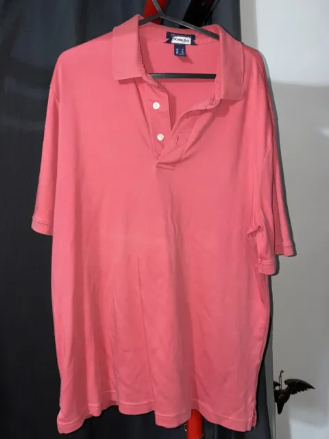 Polo Shirt Lands End Supima cotone manica corta media, rosso/salmone