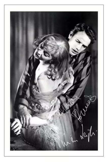 MARLON BRANDO & VIVIEN LEIGH Signed Autograph PHOTO Print STREETCAR NAMED DESIRE