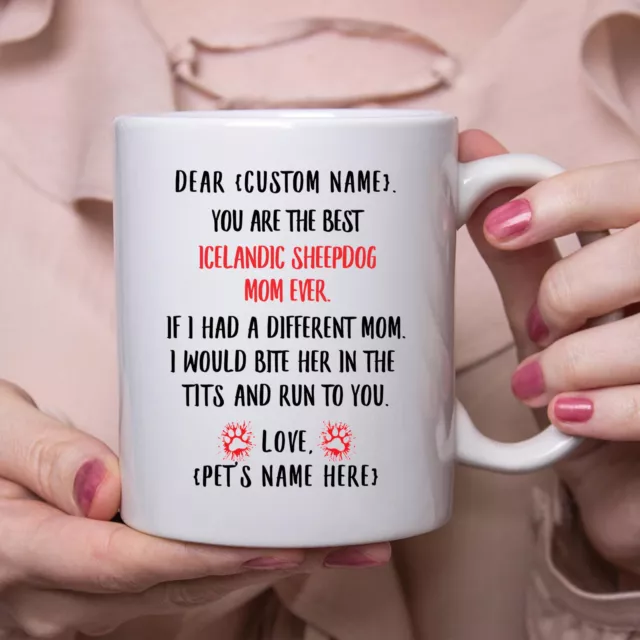 Icelandic Sheepdog Mom Gift Personalized Mothers Day Gift Mug Custom Name Gifts