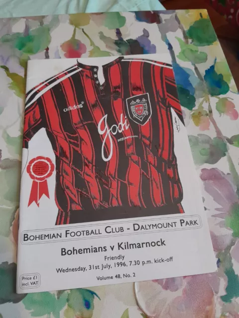 Bohemians v Kilmarnock Pre Season Programme 31st July 1996