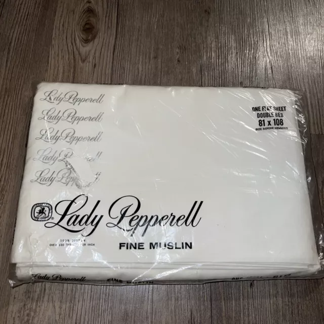 New Vintage Lady Pepperell 100% Cotton Muslin Sheet Full Double Bed Size 81x108