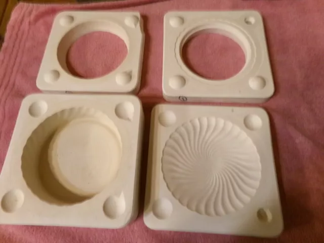 Ceramic Slip Cast Mold Candy Dish W Lid Swirled Design 2 Molds John Martin 879