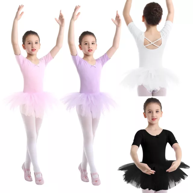 Toddler Girls Ballet Dance Tutu Dress Gymnastics Leotard Dancing Skirts Costumes