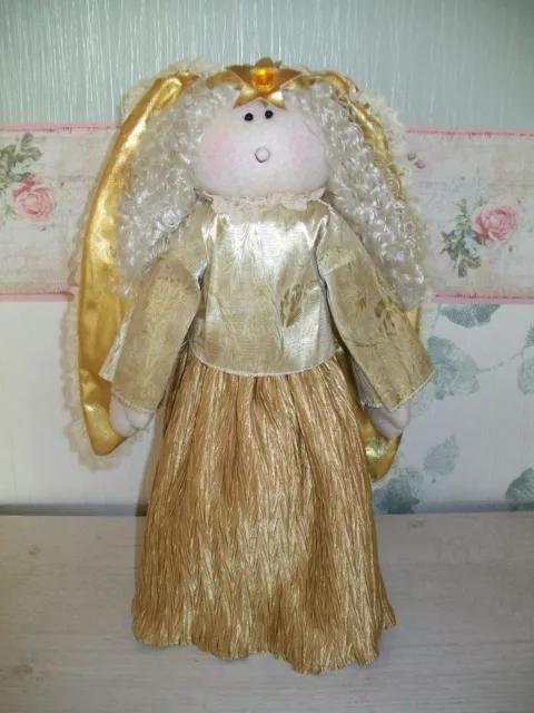 Engel, Goldengel, Christkind, Weihnachten 36cm, Gold Stoff