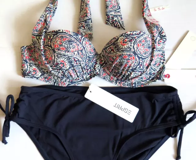 ESPRIT Bikini Set Kombi Gr. 36 / 70 B Bandeau Bügel-BH wattiert + Slip Bikini