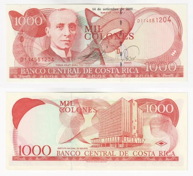 COSTA RICA 1000 Colones Banknote (2005) P.264f - UNC