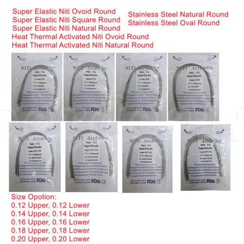 DENTAL ORTHODONTIC ARCH Wire Heat Thermal Activated /Niti/Stainless