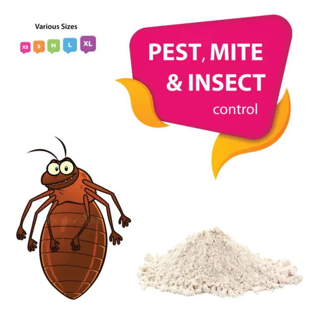 Diatomaceous Earth Feed Grade DE for MITES, FLEAS, TICKS, LICE INSECTS & PESTS,